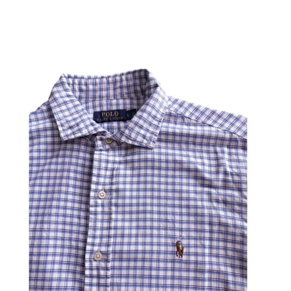 Polo Ralph Lauren Men's Blue Plaid Long Sleeve Button Down Shirt